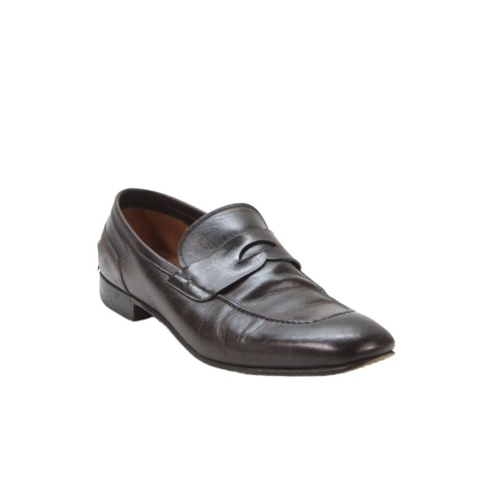 Silvano Sassetti Mens Leather Slip On Loafer Shoes Brown Size 13